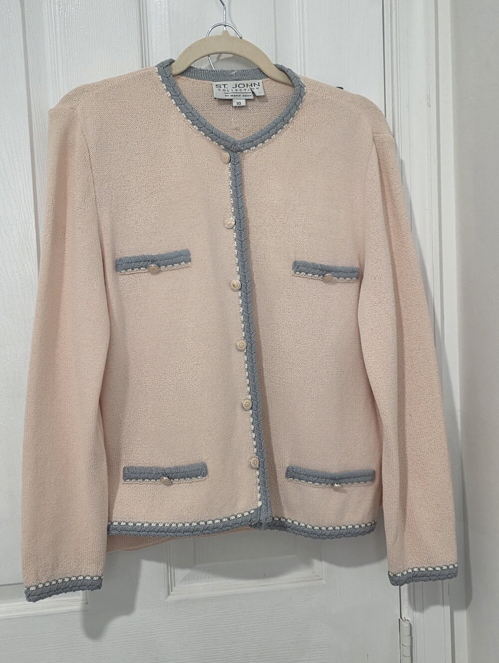 St. John Collection Pink and Gray Two-Piece Skirt Set - Picture 2 of 7